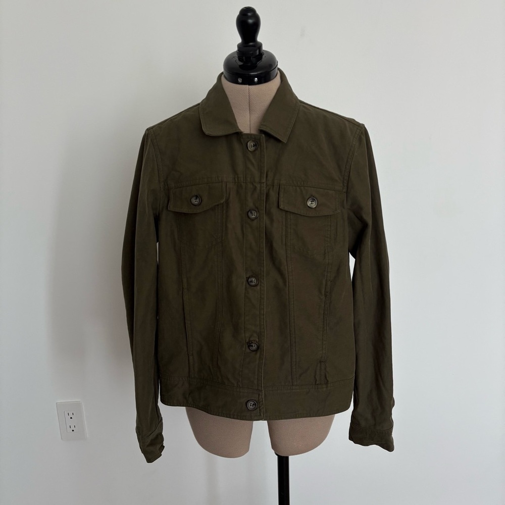 Rachel Zoe Womens Cotton Button Front Jacket olive Green Size Large Utility